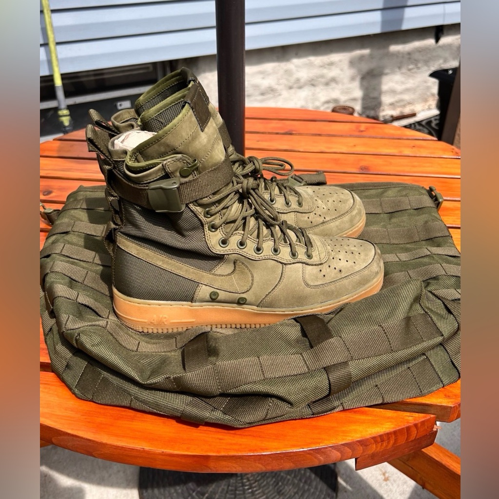 Nike Af1 Sf Faded Olive With Bag Sz 10.5